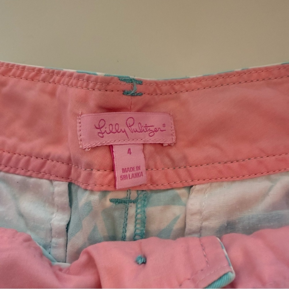 Lilly Pulitzer Light My Fire Blue Dragonfly Print Cotton Shorts Preppy Size 4 - Picture 3 of 11